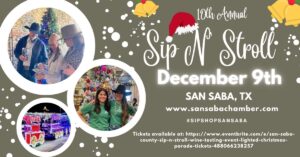 Sip N Stroll Wine Tasting Event @ San Saba Visitors Center | San Saba | Texas | United States