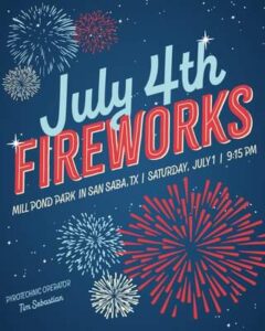 July 4th Fireworks @ Mill Pond Park | San Saba | Texas | United States