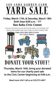 San Saba Garden Club Charity Yard Sale @ San Saba Civic Center | San Saba | Texas | United States