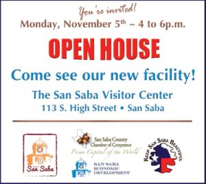San Saba Visitor Center Open House @ San Saba Vistors Center | San Saba | Texas | United States